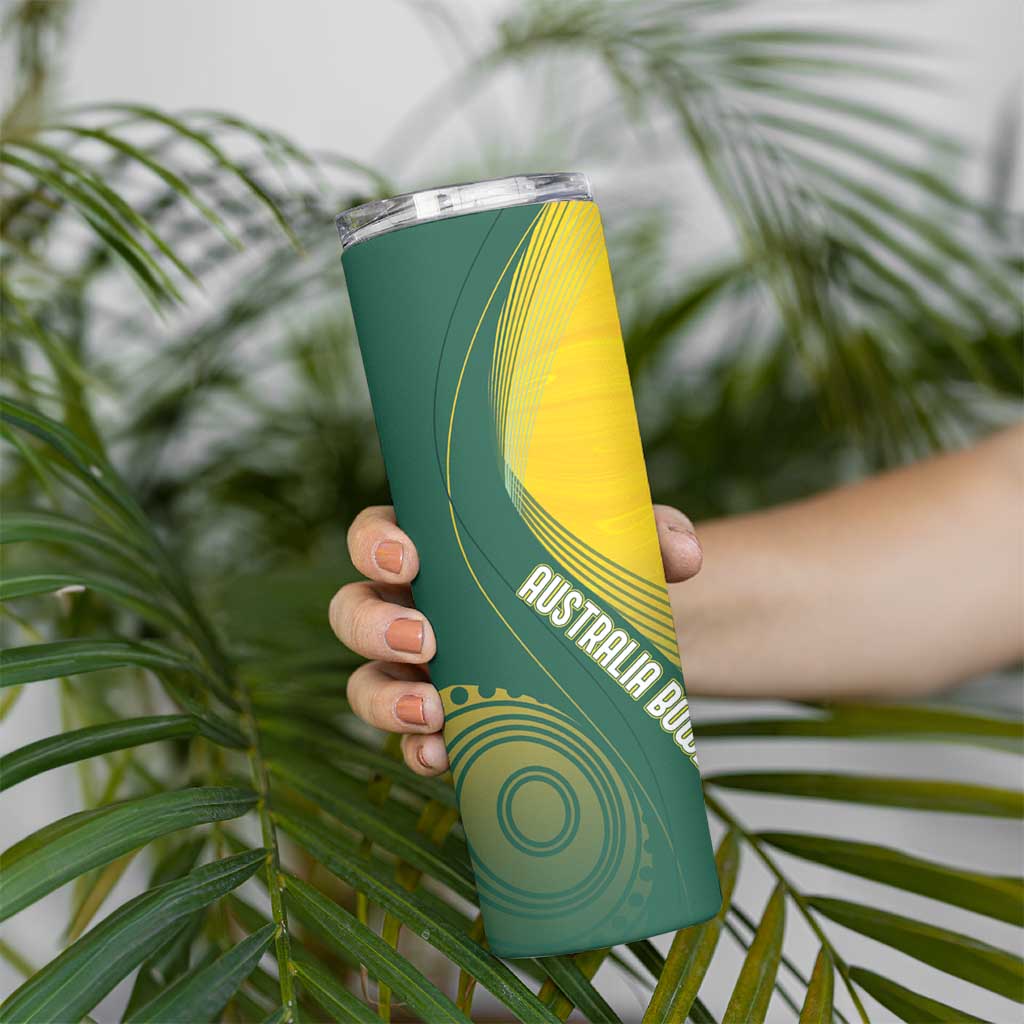 Australia Bowls Personalised Skinny Tumbler Basic Marble Glaze - National Color - Aussie Hoodie