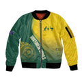 Australia Bowls Personalised Sleeve Zip Bomber Jacket Basic Marble Glaze - National Color - Aussie Hoodie