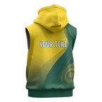 Australia Bowls Personalised Sleeveless Hoodie Basic Marble Glaze - National Color - Aussie Hoodie