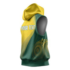 Australia Bowls Personalised Sleeveless Hoodie Basic Marble Glaze - National Color - Aussie Hoodie