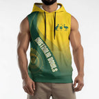 Australia Bowls Personalised Sleeveless Hoodie Basic Marble Glaze - National Color - Aussie Hoodie