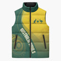 Australia Bowls Personalised Sleeveless Puffer Jacket Basic Marble Glaze - National Color - Aussie Hoodie