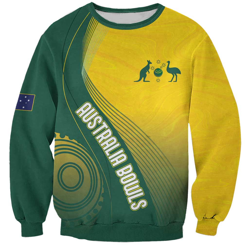 Australia Bowls Personalised Sweatshirt Basic Marble Glaze - National Color - Aussie Hoodie