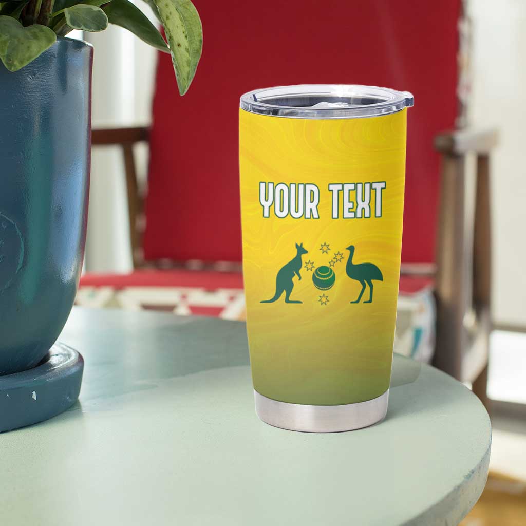 Australia Bowls Personalised Tumbler Cup Basic Marble Glaze - National Color - Aussie Hoodie