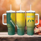 Australia Bowls Personalised Tumbler With Handle Basic Marble Glaze - National Color - Aussie Hoodie