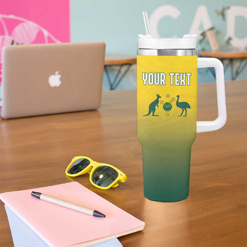 Australia Bowls Personalised Tumbler With Handle Basic Marble Glaze - National Color - Aussie Hoodie