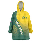 Australia Bowls Personalised Wearable Blanket Hoodie Basic Marble Glaze - National Color - Aussie Hoodie
