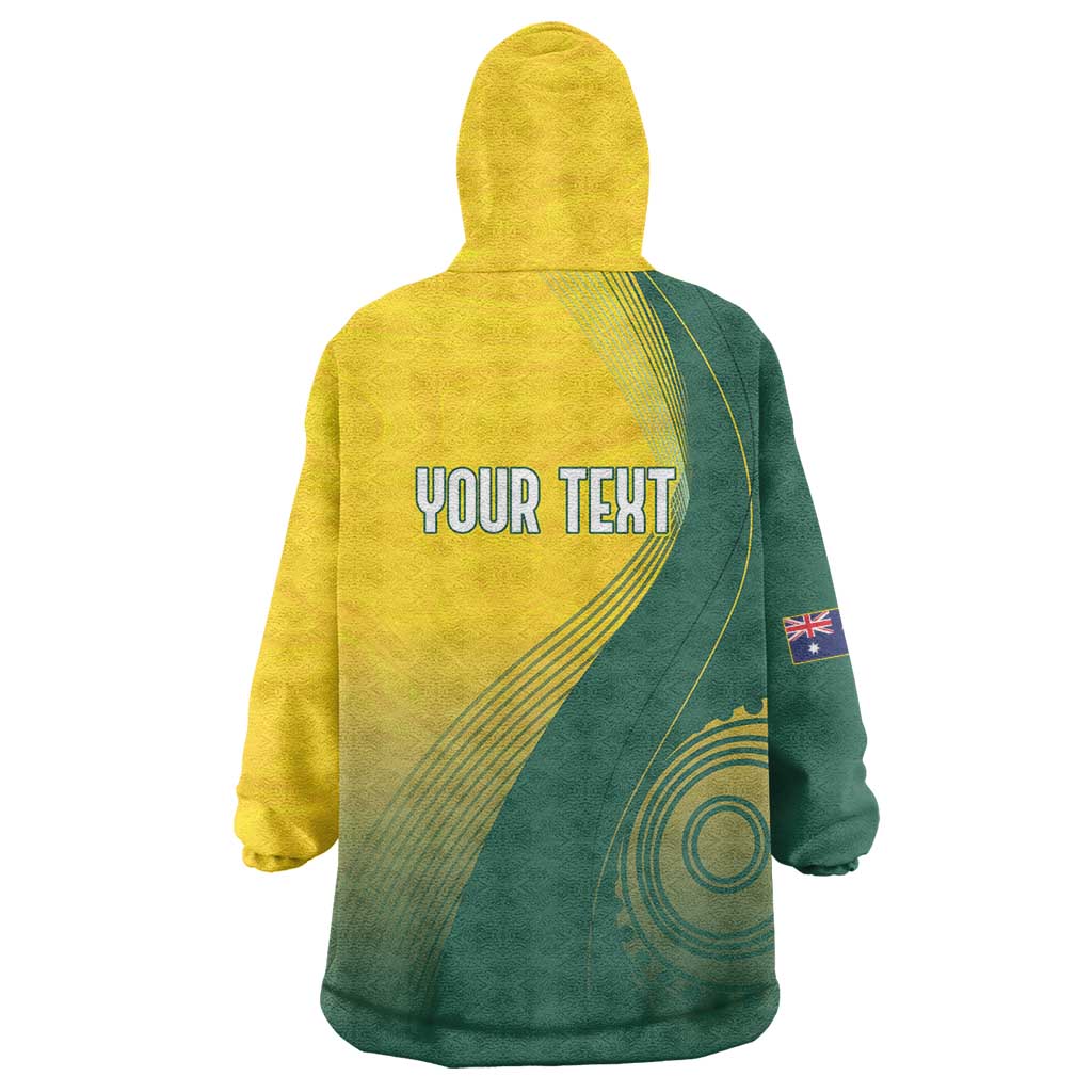 Australia Bowls Personalised Wearable Blanket Hoodie Basic Marble Glaze - National Color - Aussie Hoodie