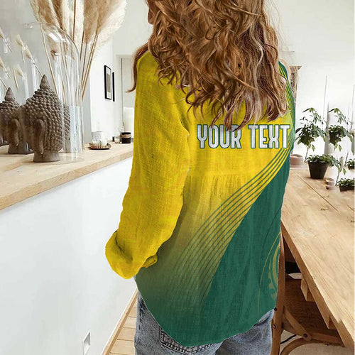 Australia Bowls Personalised Women Casual Shirt Basic Marble Glaze - National Color - Aussie Hoodie