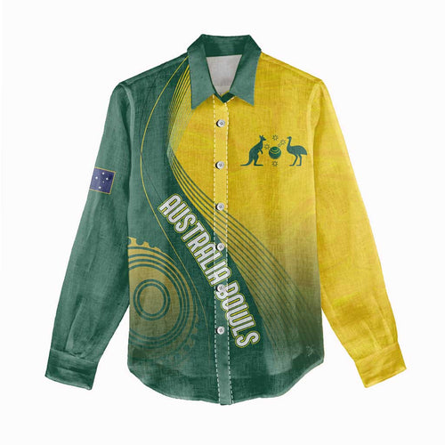Australia Bowls Personalised Women Casual Shirt Basic Marble Glaze - National Color - Aussie Hoodie