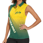Australia Bowls Personalised Women Sleeveless Polo Shirt Basic Marble Glaze - National Color - Aussie Hoodie
