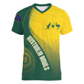 Australia Bowls Personalised Women V-Neck T-Shirt Basic Marble Glaze - National Color - Aussie Hoodie