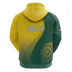 Australia Bowls Personalised Zip Hoodie Basic Marble Glaze - National Color - Aussie Hoodie