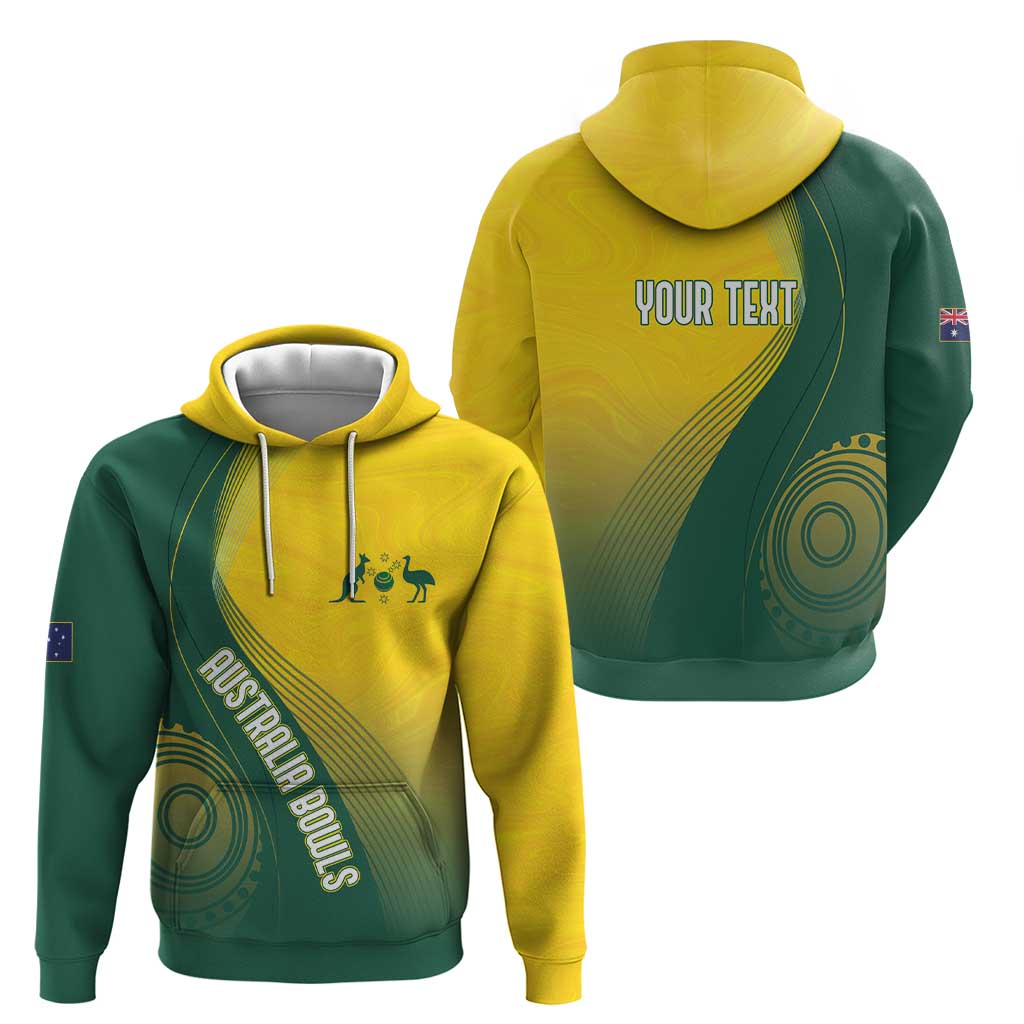Australia Bowls Personalised Zip Hoodie Basic Marble Glaze - National Color - Aussie Hoodie