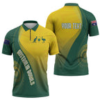 Australia Bowls Personalised Zipper Polo Shirt Basic Marble Glaze - National Color - Aussie Hoodie