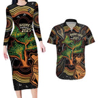 NAIDOC Week 2025 Indigenous Couples Matching Long Sleeve Bodycon Dress and Hawaiian Shirt Legacies - Tree Of Life