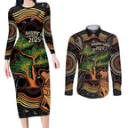 NAIDOC Week 2025 Indigenous Couples Matching Long Sleeve Bodycon Dress and Long Sleeve Button Shirt Legacies - Tree Of Life