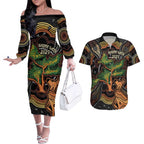 NAIDOC Week 2025 Indigenous Couples Matching Off The Shoulder Long Sleeve Dress and Hawaiian Shirt Legacies - Tree Of Life