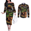 NAIDOC Week 2025 Indigenous Couples Matching Off The Shoulder Long Sleeve Dress and Long Sleeve Button Shirt Legacies - Tree Of Life