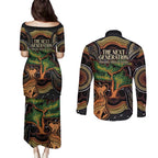 NAIDOC Week 2025 Indigenous Couples Matching Puletasi and Long Sleeve Button Shirt Legacies - Tree Of Life
