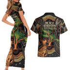 NAIDOC Week 2025 Indigenous Couples Matching Short Sleeve Bodycon Dress and Hawaiian Shirt Legacies - Tree Of Life