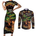 NAIDOC Week 2025 Indigenous Couples Matching Short Sleeve Bodycon Dress and Long Sleeve Button Shirt Legacies - Tree Of Life