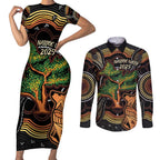 NAIDOC Week 2025 Indigenous Couples Matching Short Sleeve Bodycon Dress and Long Sleeve Button Shirt Legacies - Tree Of Life
