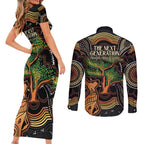 NAIDOC Week 2025 Indigenous Couples Matching Short Sleeve Bodycon Dress and Long Sleeve Button Shirt Legacies - Tree Of Life