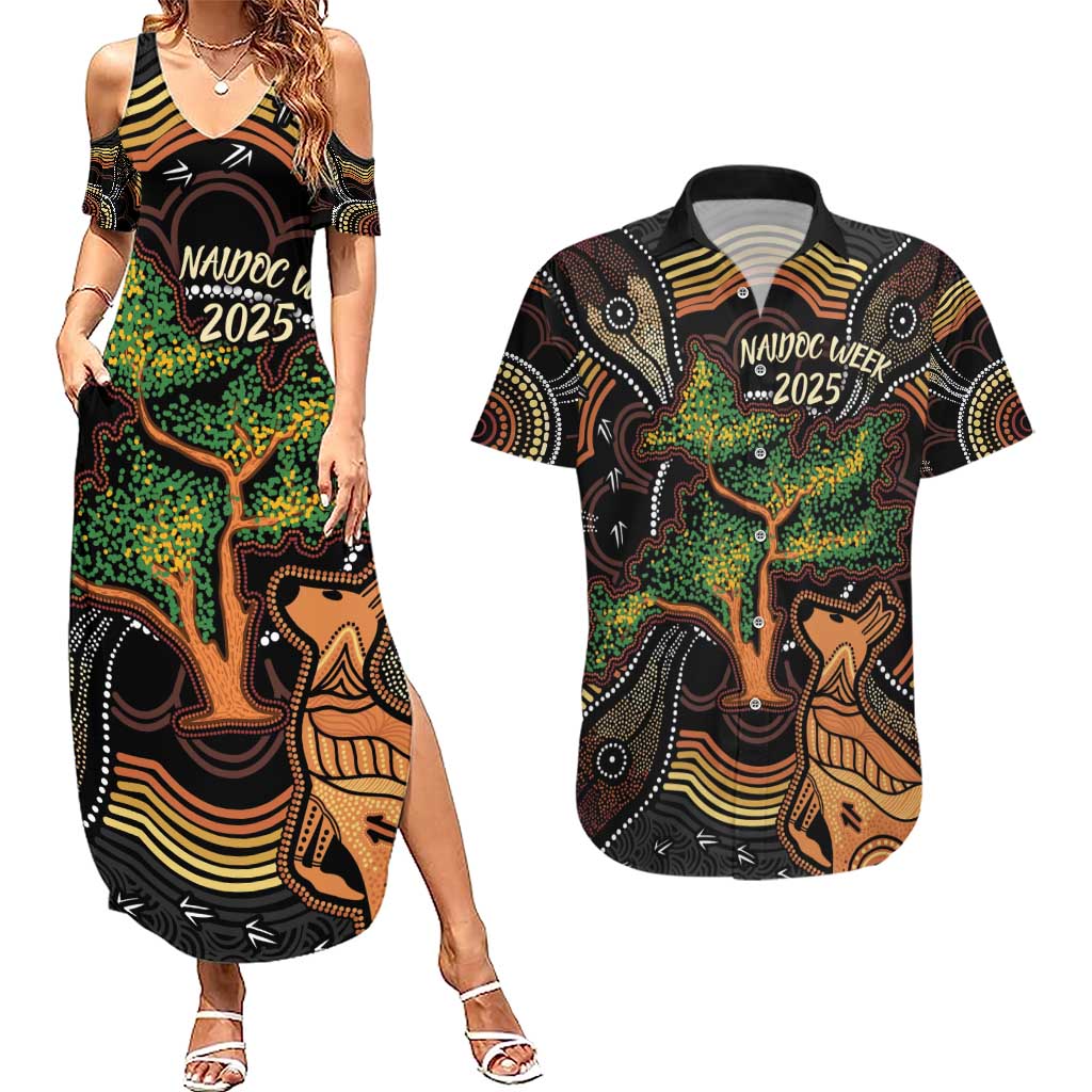 NAIDOC Week 2025 Indigenous Couples Matching Summer Maxi Dress and Hawaiian Shirt Legacies - Tree Of Life