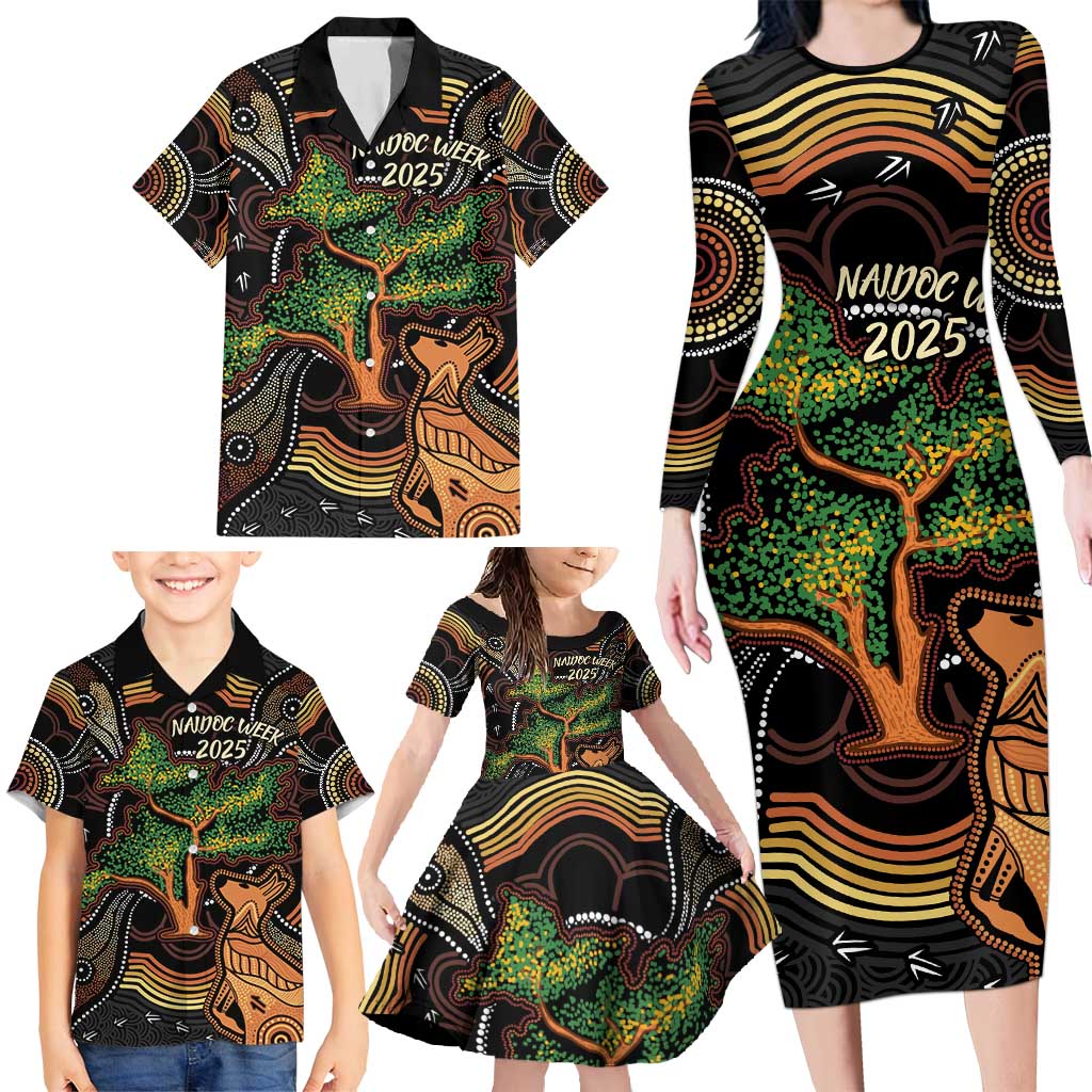 NAIDOC Week 2025 Indigenous Family Matching Long Sleeve Bodycon Dress and Hawaiian Shirt Legacies - Tree Of Life