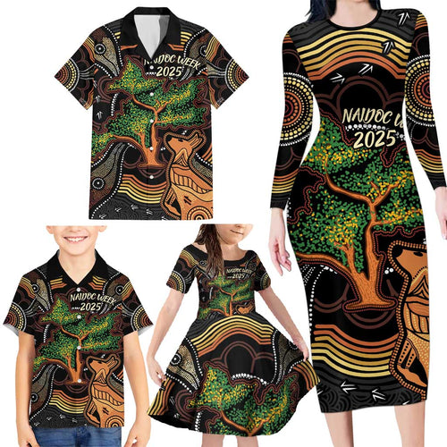 NAIDOC Week 2025 Indigenous Family Matching Long Sleeve Bodycon Dress and Hawaiian Shirt Legacies - Tree Of Life