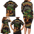NAIDOC Week 2025 Indigenous Family Matching Long Sleeve Bodycon Dress and Hawaiian Shirt Legacies - Tree Of Life