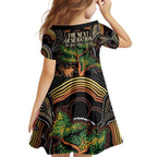NAIDOC Week 2025 Indigenous Family Matching Off The Shoulder Long Sleeve Dress and Hawaiian Shirt Legacies - Tree Of Life
