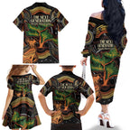 NAIDOC Week 2025 Indigenous Family Matching Off The Shoulder Long Sleeve Dress and Hawaiian Shirt Legacies - Tree Of Life