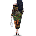 NAIDOC Week 2025 Indigenous Family Matching Off The Shoulder Long Sleeve Dress and Hawaiian Shirt Legacies - Tree Of Life