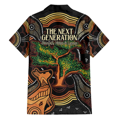 NAIDOC Week 2025 Indigenous Family Matching Off Shoulder Short Dress and Hawaiian Shirt Legacies - Tree Of Life