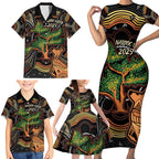 NAIDOC Week 2025 Indigenous Family Matching Short Sleeve Bodycon Dress and Hawaiian Shirt Legacies - Tree Of Life