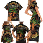 NAIDOC Week 2025 Indigenous Family Matching Short Sleeve Bodycon Dress and Hawaiian Shirt Legacies - Tree Of Life
