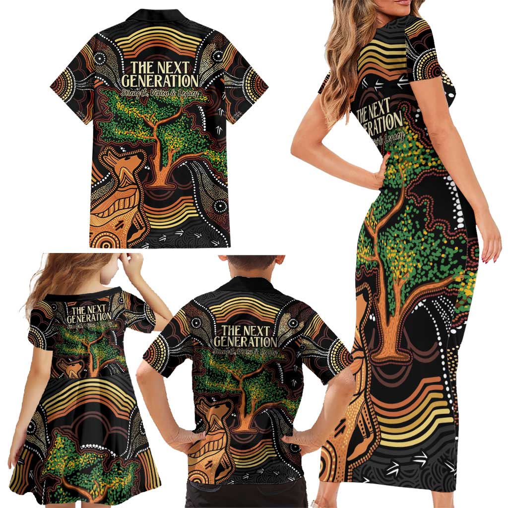 NAIDOC Week 2025 Indigenous Family Matching Short Sleeve Bodycon Dress and Hawaiian Shirt Legacies - Tree Of Life
