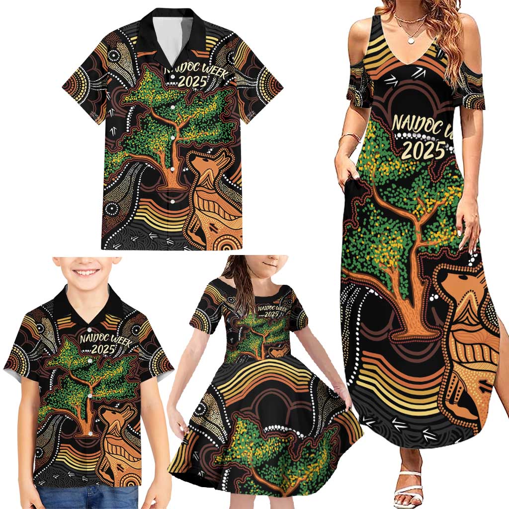 NAIDOC Week 2025 Indigenous Family Matching Summer Maxi Dress and Hawaiian Shirt Legacies - Tree Of Life