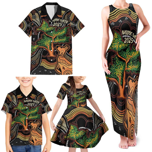 NAIDOC Week 2025 Indigenous Family Matching Tank Maxi Dress and Hawaiian Shirt Legacies - Tree Of Life