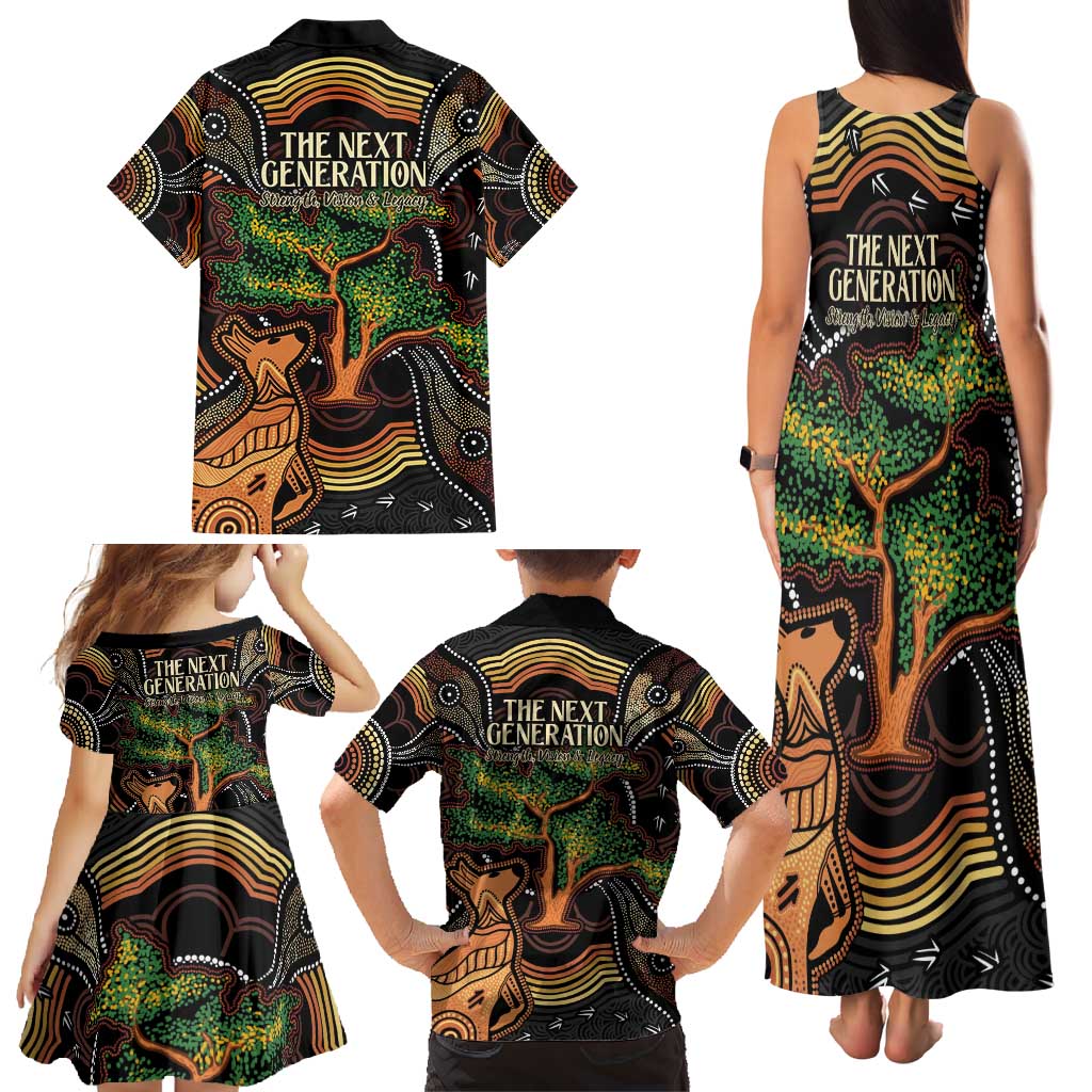 NAIDOC Week 2025 Indigenous Family Matching Tank Maxi Dress and Hawaiian Shirt Legacies - Tree Of Life