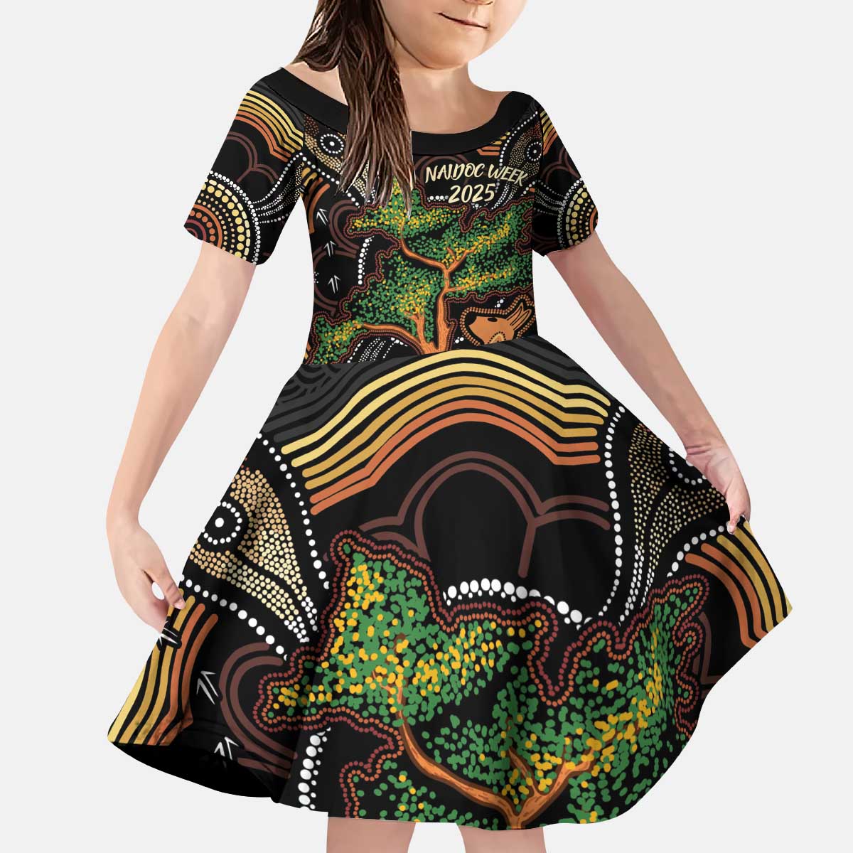 NAIDOC Week 2025 Indigenous Kid Short Sleeve Dress Legacies - Tree Of Life