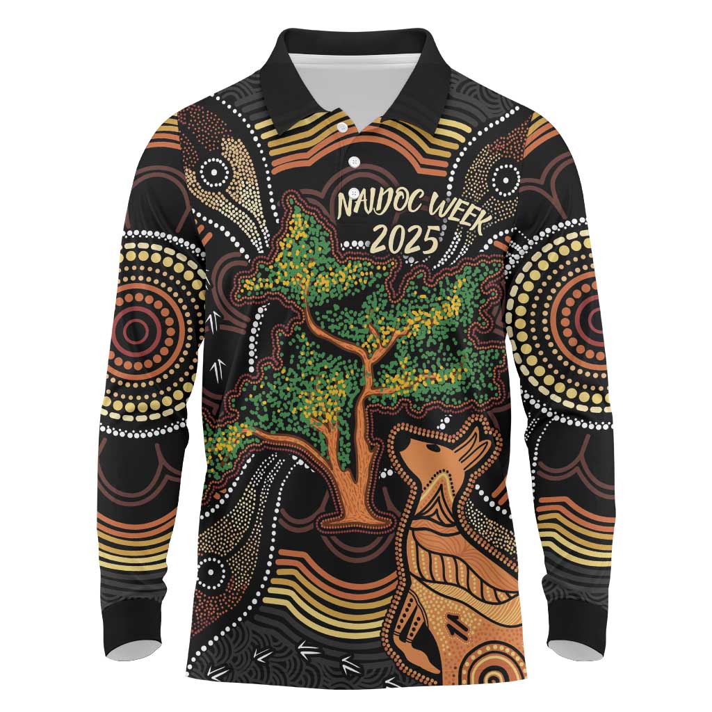NAIDOC Week 2025 Indigenous Long Sleeve Polo Shirt Legacies - Tree Of Life