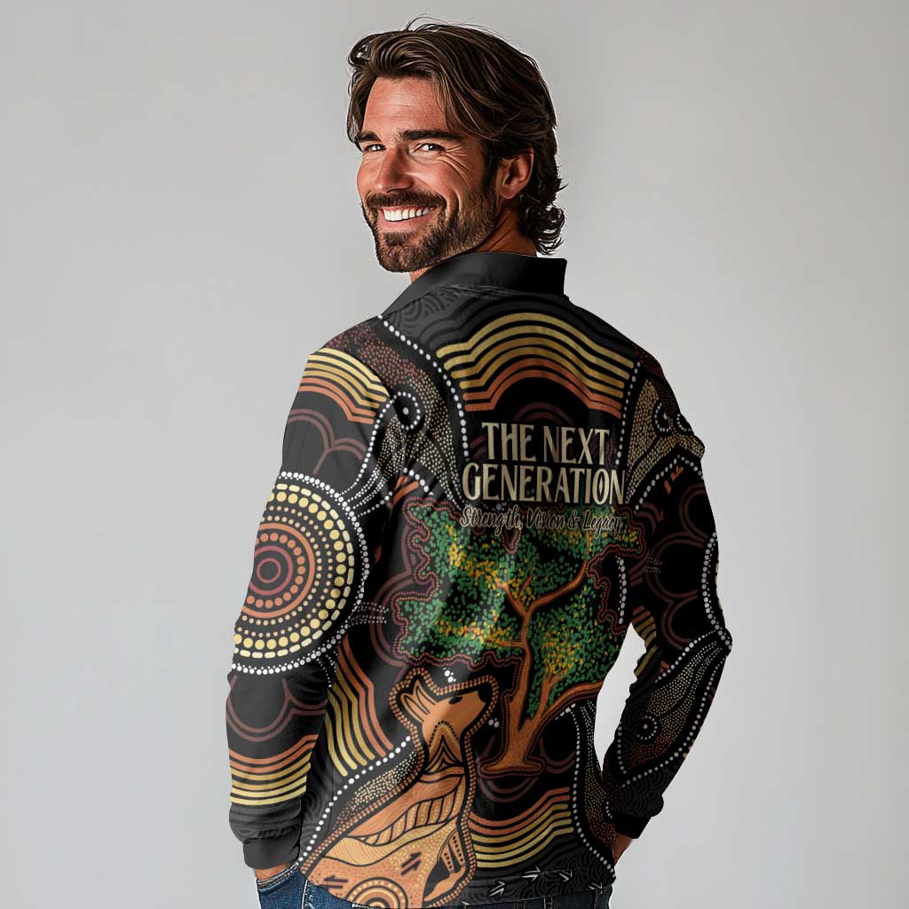 NAIDOC Week 2025 Indigenous Long Sleeve Polo Shirt Legacies - Tree Of Life