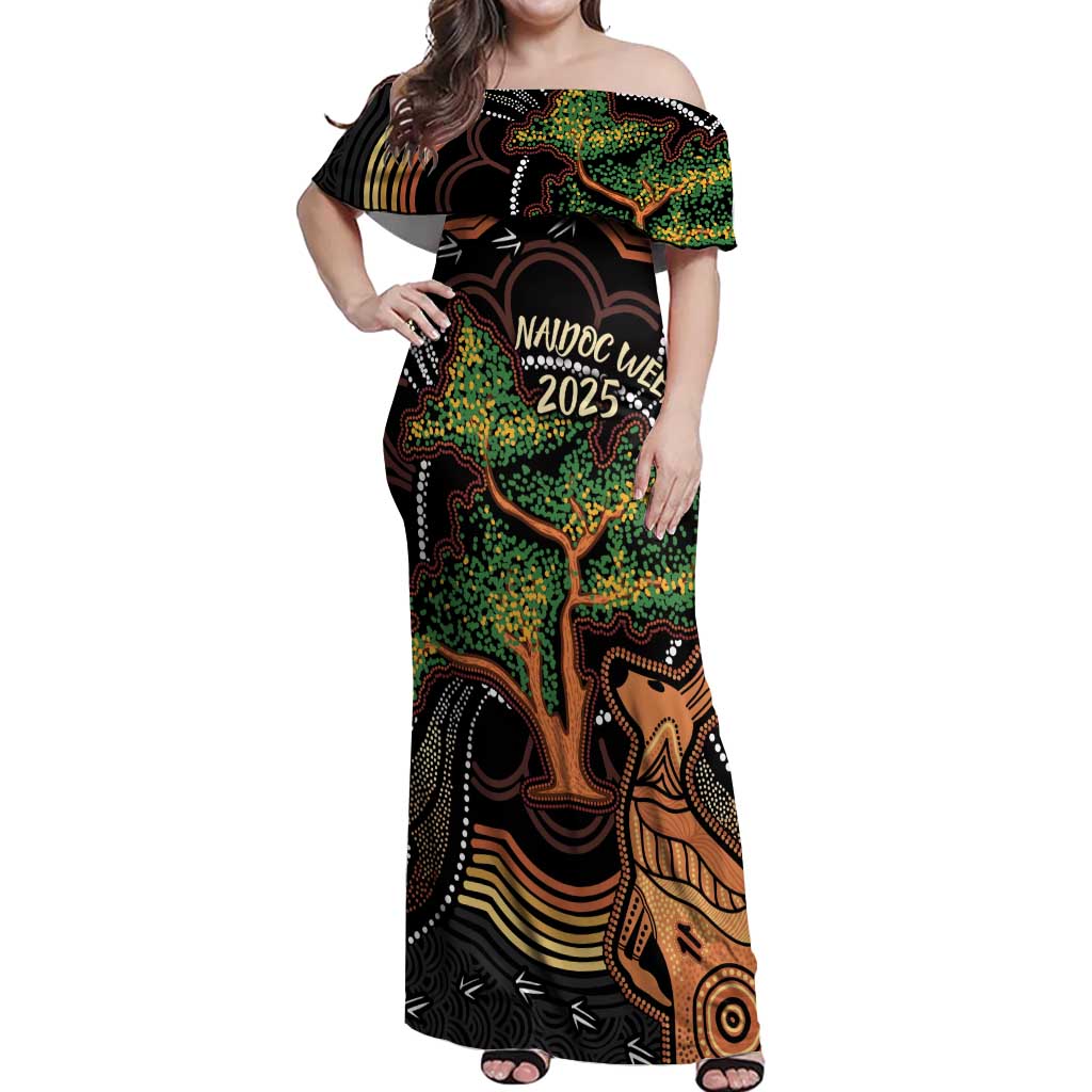 NAIDOC Week 2025 Indigenous Off Shoulder Maxi Dress Legacies - Tree Of Life