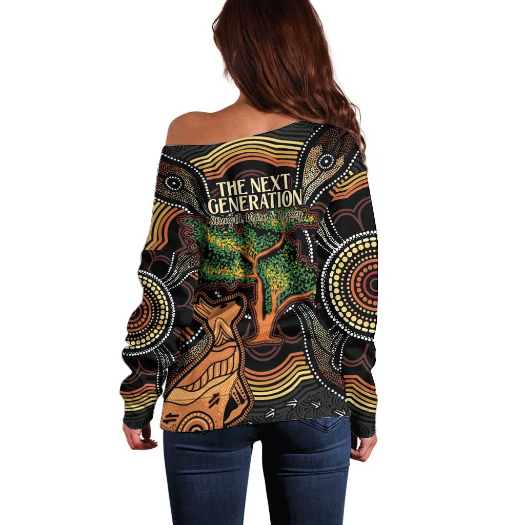NAIDOC Week 2025 Indigenous Off Shoulder Sweater Legacies - Tree Of Life