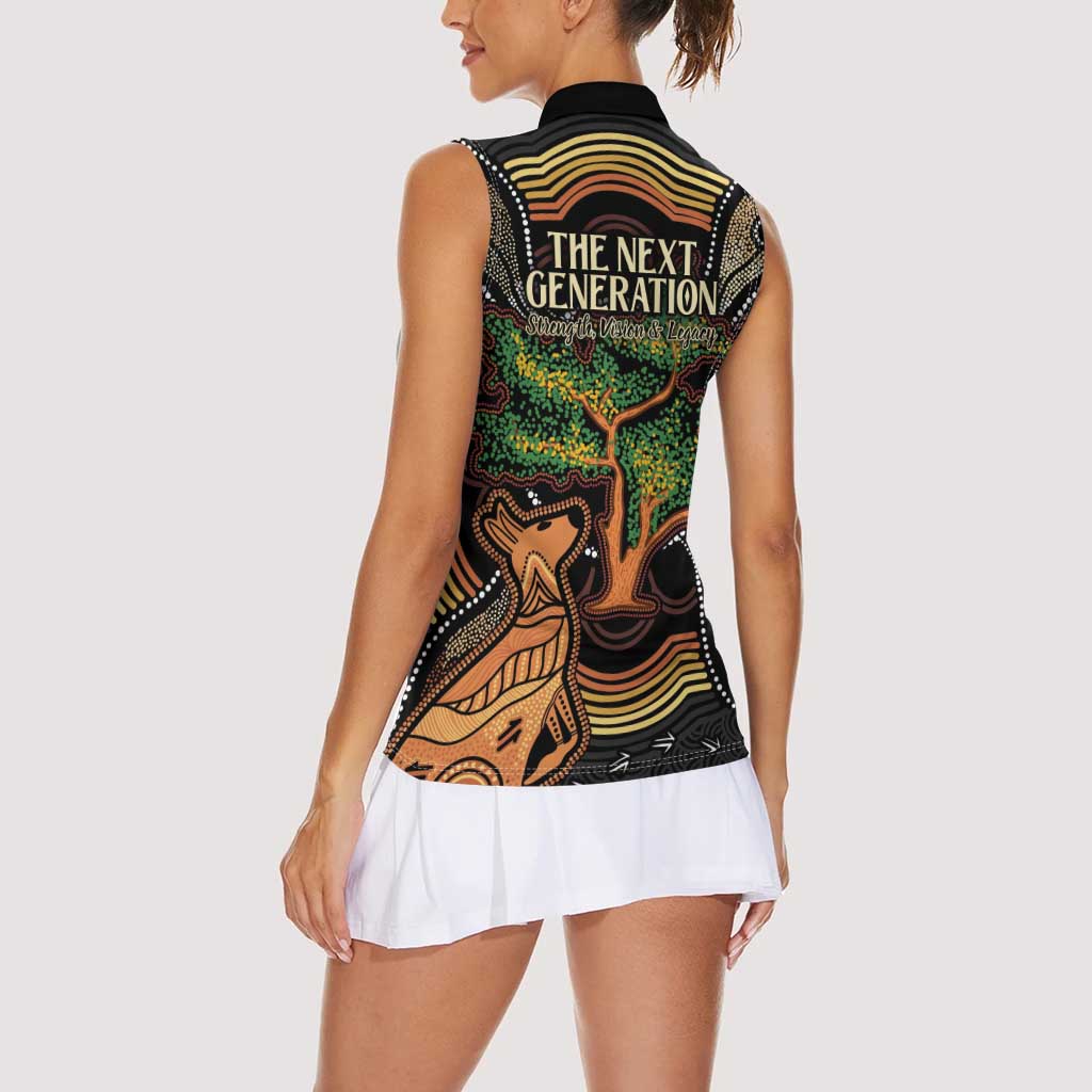 NAIDOC Week 2025 Indigenous Women Sleeveless Polo Shirt Legacies - Tree Of Life