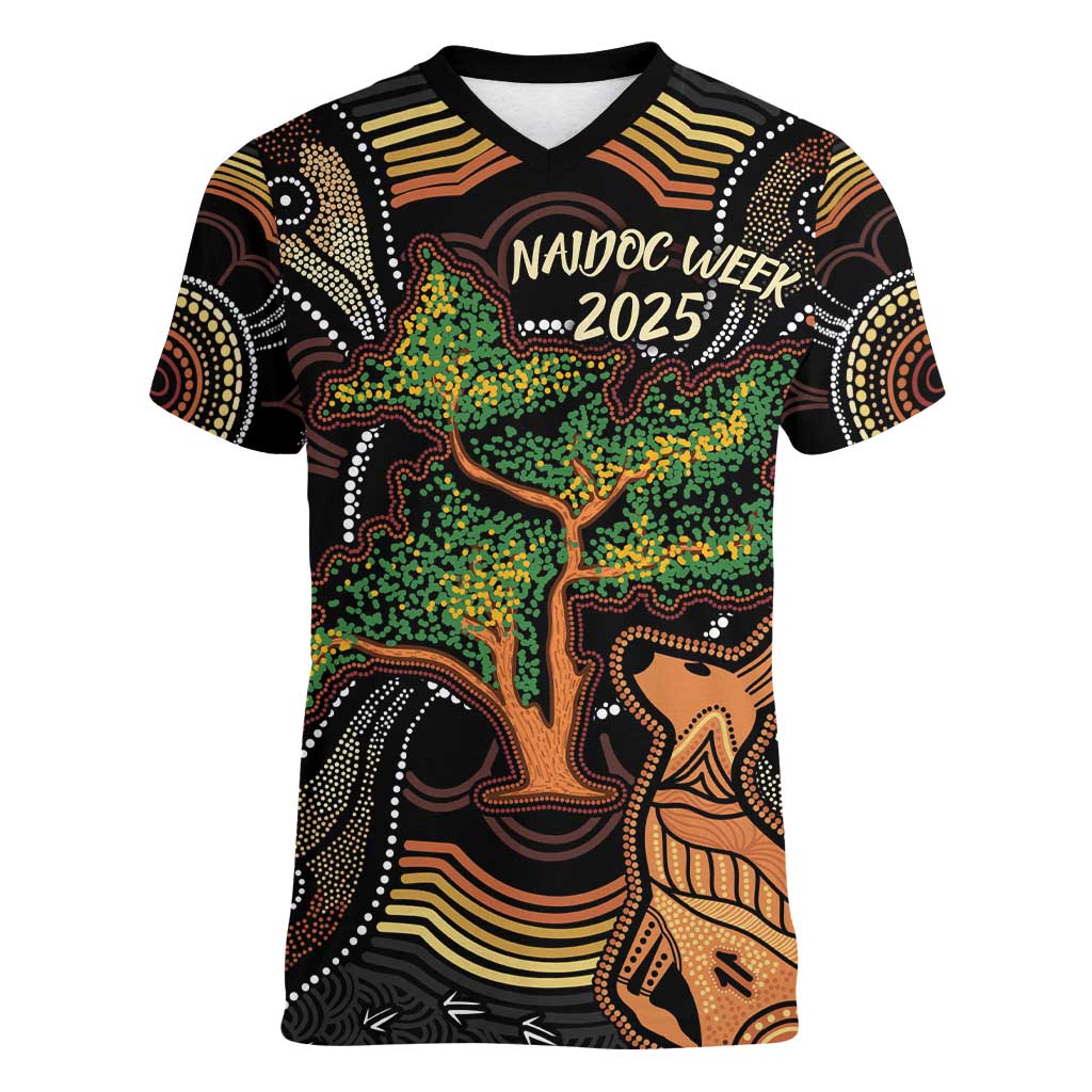 NAIDOC Week 2025 Indigenous Women V-Neck T-Shirt Legacies - Tree Of Life