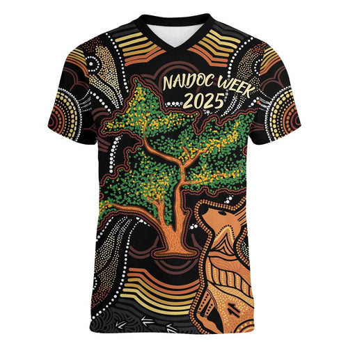 NAIDOC Week 2025 Indigenous Women V-Neck T-Shirt Legacies - Tree Of Life
